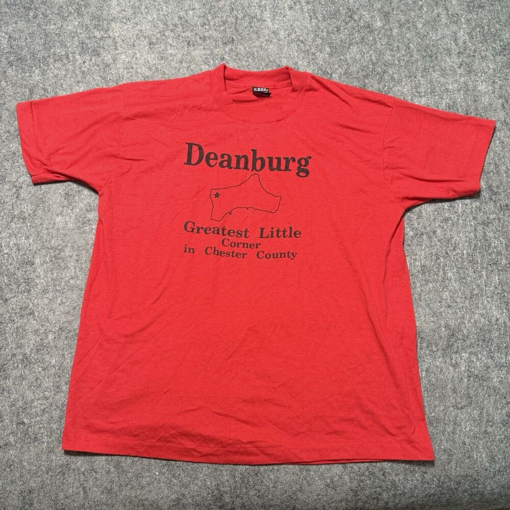 Vintage 90s Screen Stars Best T Shirt Mens XL Red Deanburg Chester County USA